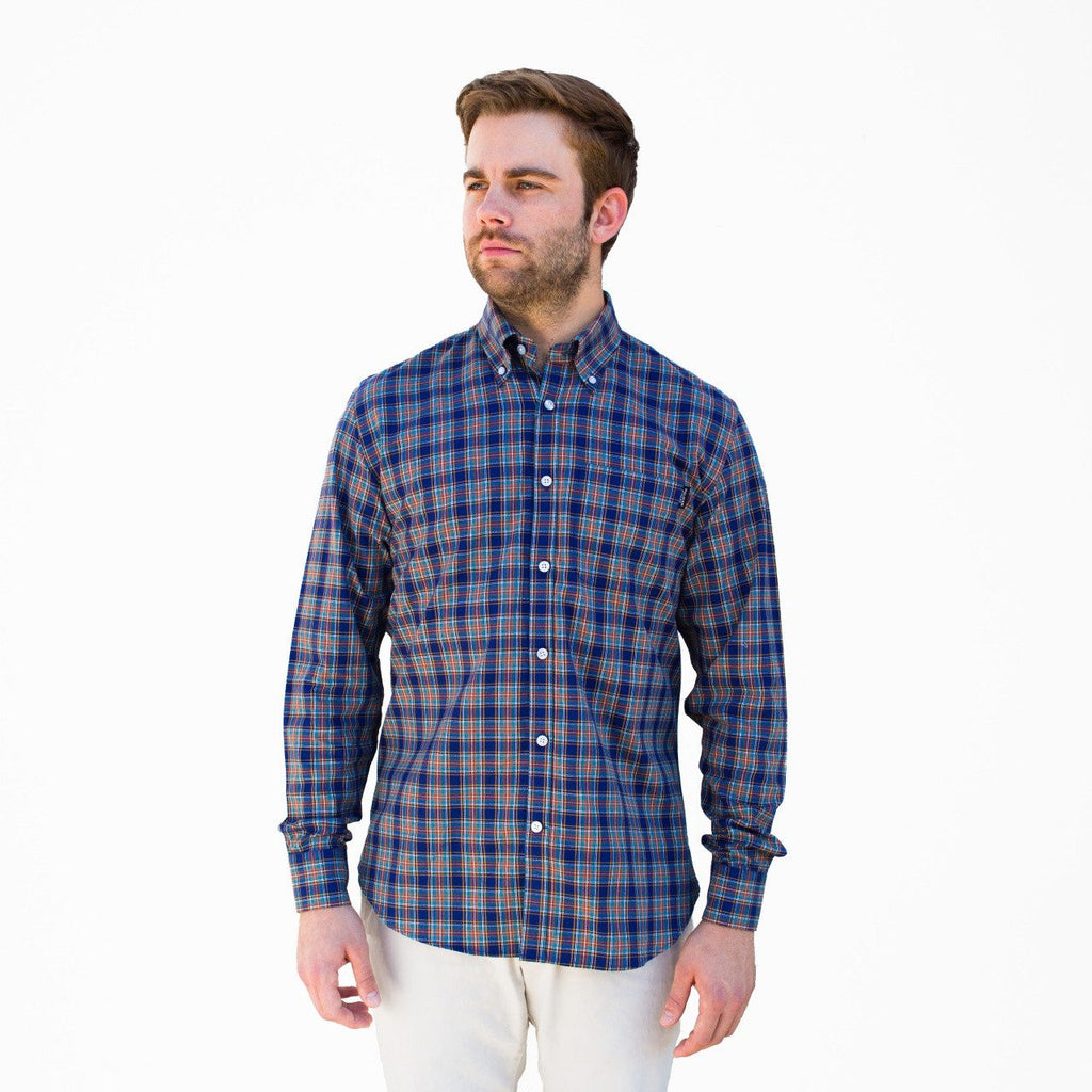 Block Island Flannel - Lightweight Purple Tartan - Pelican Coast Clothing