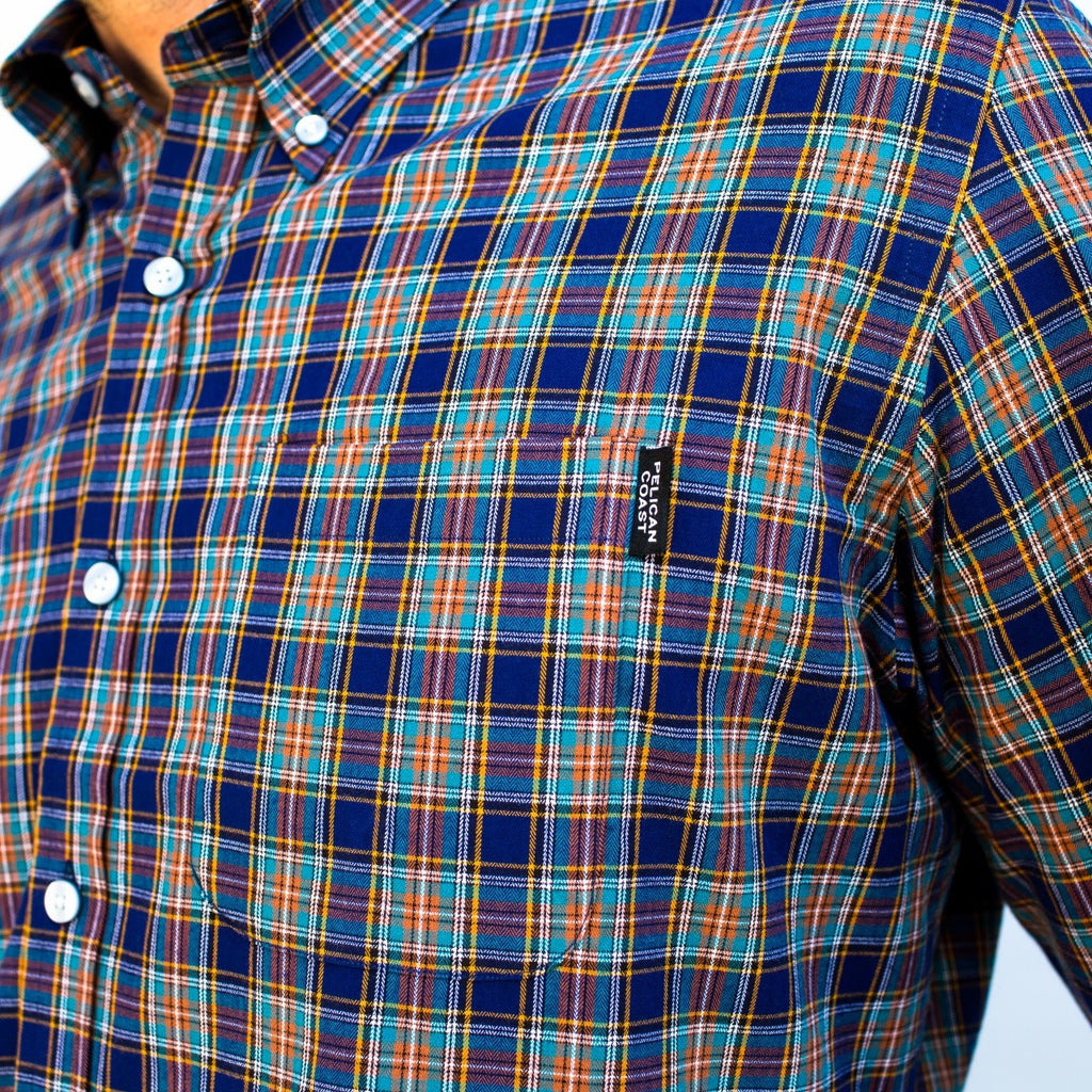 Block Island Flannel - Lightweight Purple Tartan - Pelican Coast Clothing