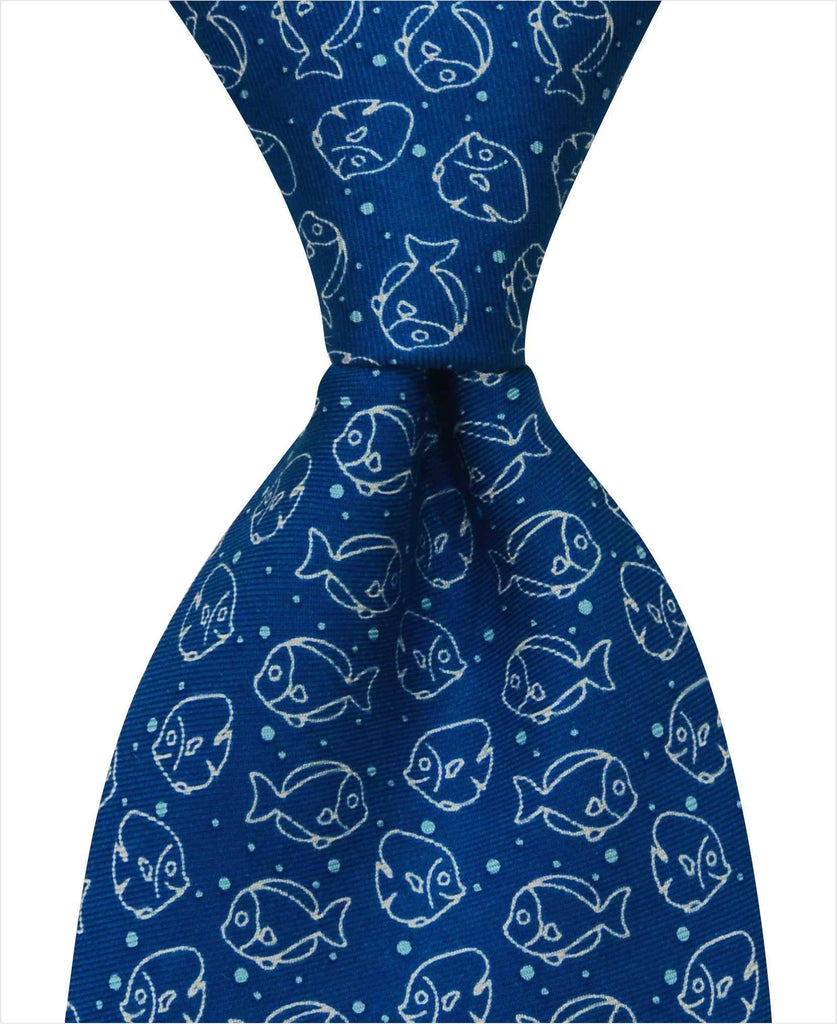 Angelfish Tie - Blue - Pelican Coast Clothing