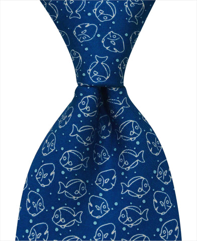 Angelfish Tie - Blue - Pelican Coast Clothing