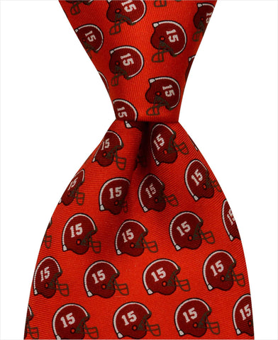 Crimson Football Helmet Tie - Red - Pelican Coast Clothing