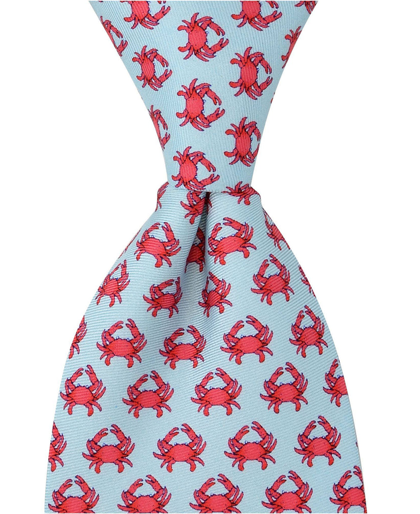 Crab Tie - Blue - Pelican Coast Clothing