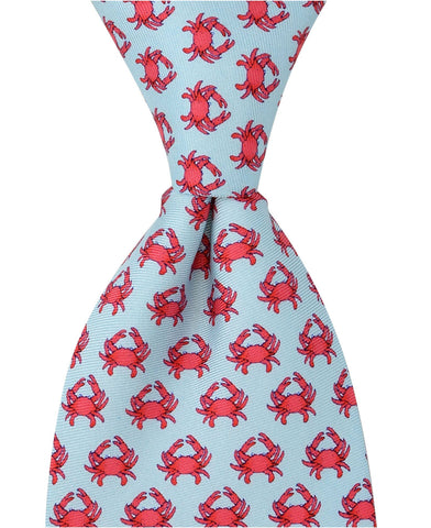 Crab Tie - Blue - Pelican Coast Clothing