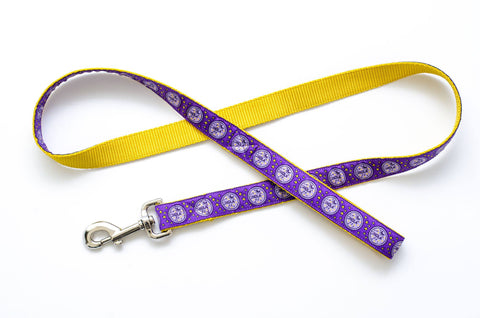 NOLA Purple and Gold Water Meter Dog Leash - Pelican Coast Clothing