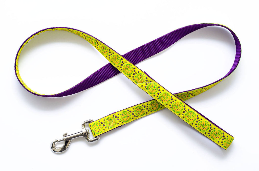 NOLA Gold and Purple Water Meter Dog Leash - Pelican Coast Clothing