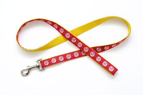 NOLA Red and Gold Water Meter Dog Leash - Pelican Coast Clothing