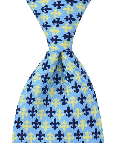 Fleur De Lis Tie - Light Blue - Pelican Coast Clothing