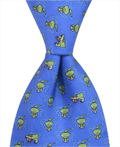 Alligator Tie - Light Blue - Pelican Coast Clothing