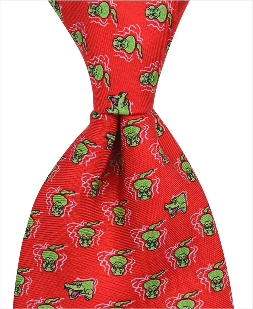 Alligator Tie - Red - Pelican Coast Clothing