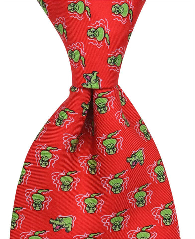 Alligator Tie - Red - Pelican Coast Clothing