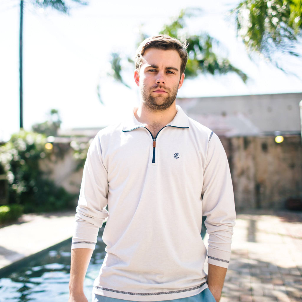 Perdido Lightweight Long Sleeve Pullover - Grey - Pelican Coast Clothing