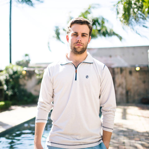 Perdido Lightweight Long Sleeve Pullover - Grey - Pelican Coast Clothing