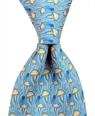 Jellyfish Tie - Blue - Pelican Coast Clothing