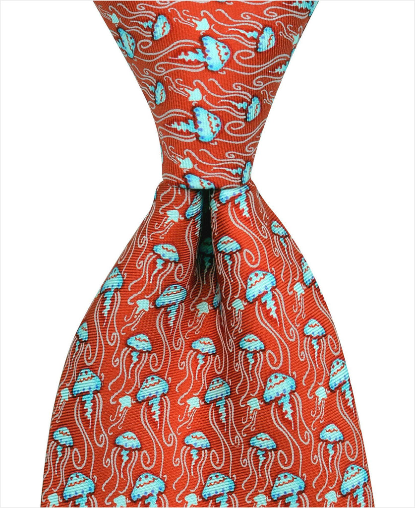 Jellyfish Tie - Red - Pelican Coast Clothing