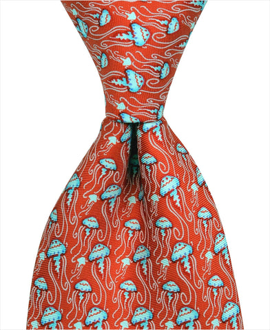 Jellyfish Tie - Red - Pelican Coast Clothing