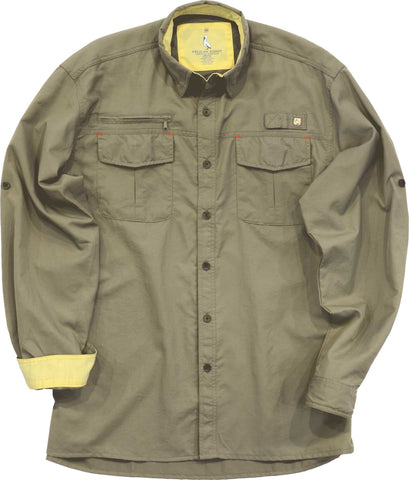 Performance Fishing Long Sleeve - Khaki - Pelican Coast Clothing