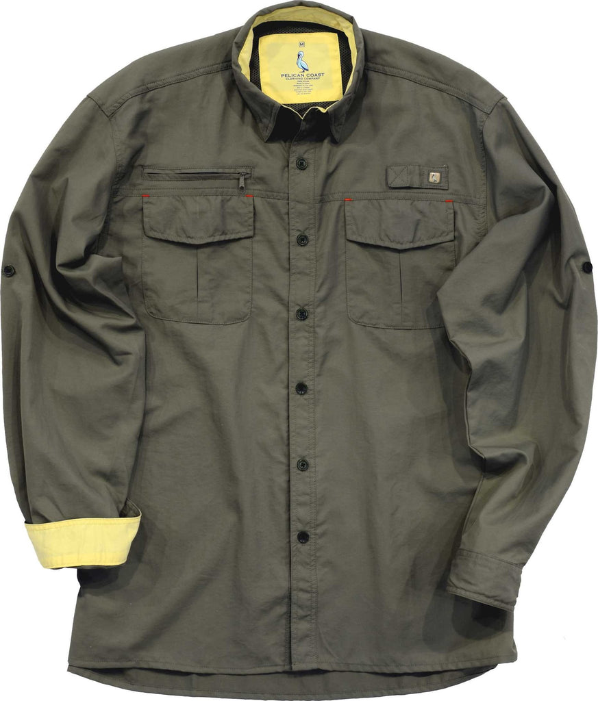 Performance Fishing Long Sleeve - Iguana/Olive - Pelican Coast Clothing