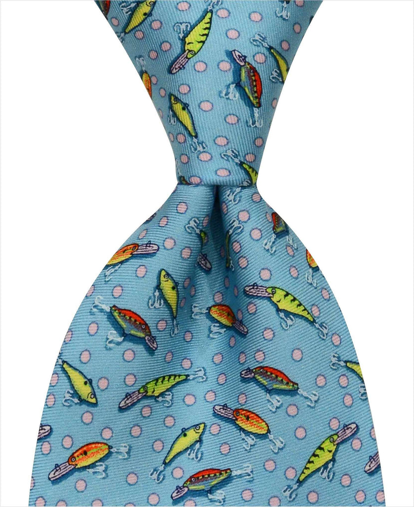Fishing Lures Tie - Blue - Pelican Coast Clothing