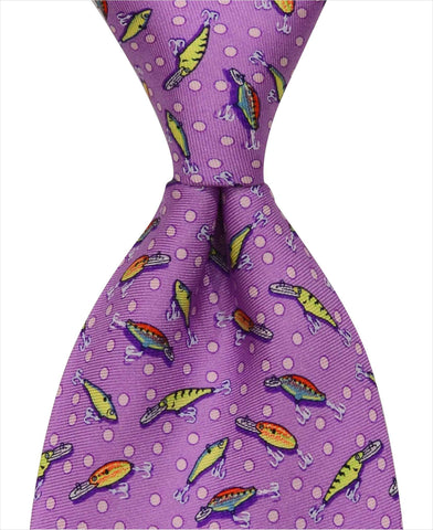 Fishing Lures Tie - Purple - Pelican Coast Clothing