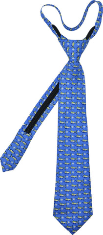 Marlins & Stars Zip Tie - Blue - Pelican Coast Clothing
