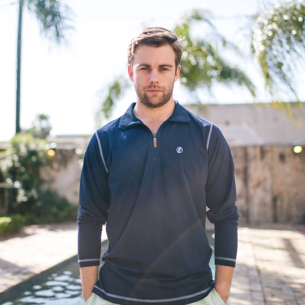 Perdido Lightweight Long Sleeve Pullover - Navy - Pelican Coast Clothing
