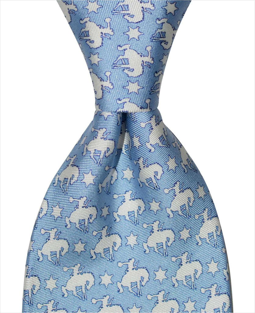Buckin' Bronco Tie - Blue - Pelican Coast Clothing