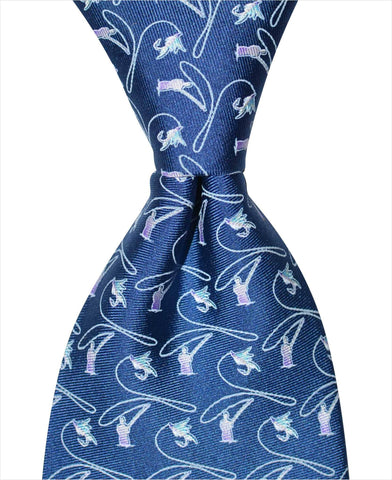 Fly Fishing Tie - Navy - Pelican Coast Clothing