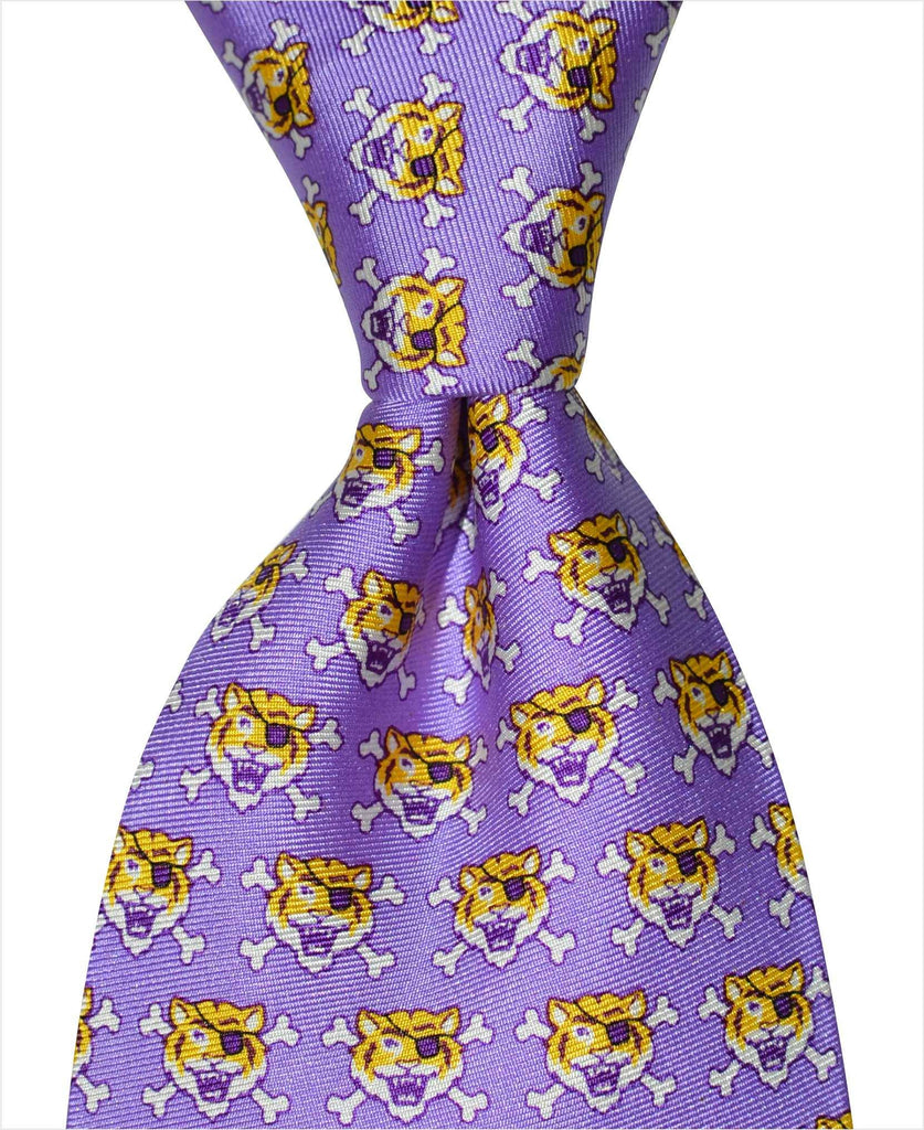 Pirate Tiger Tie - Purple - Pelican Coast Clothing