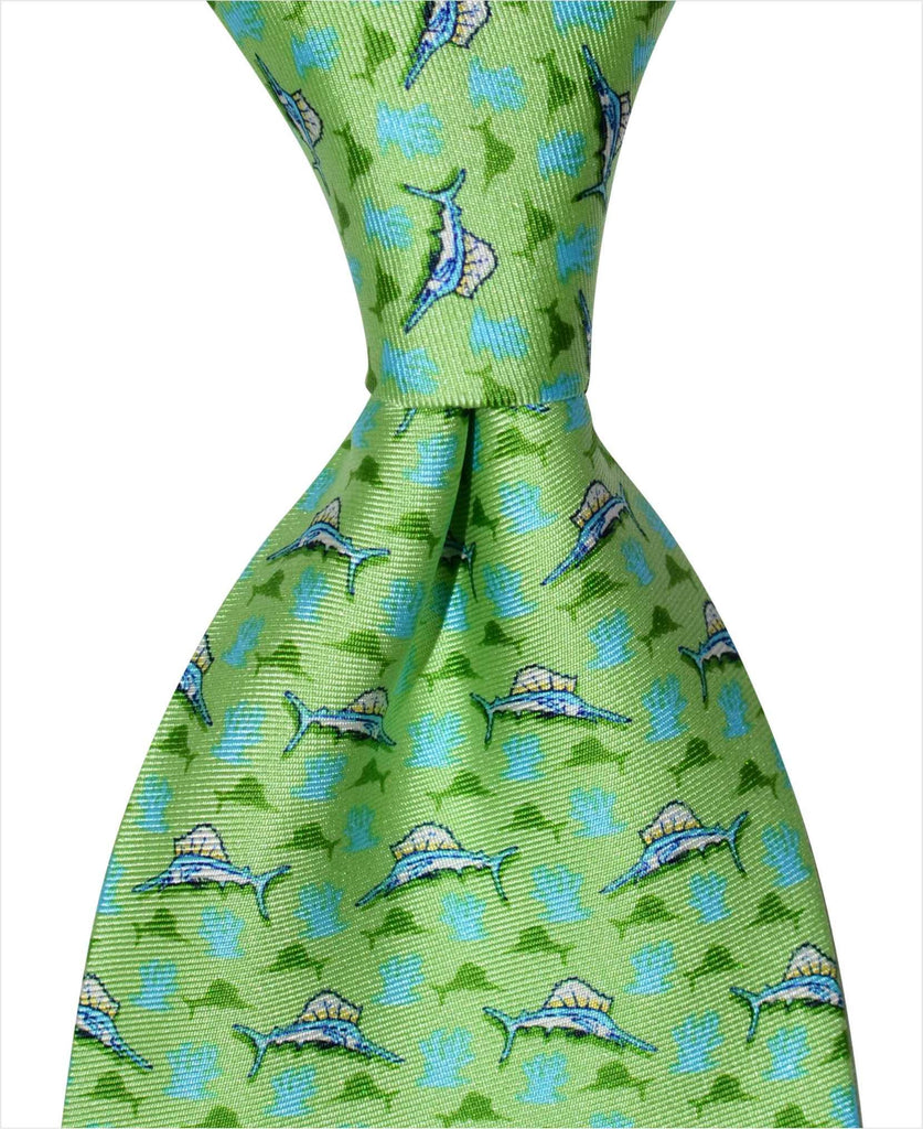 Sailfish Tie - Green - Pelican Coast Clothing