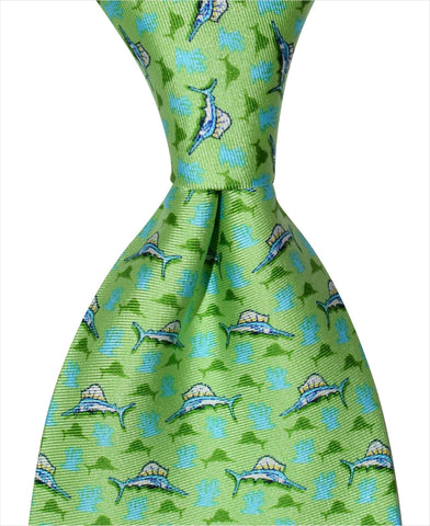 Sailfish Tie - Green - Pelican Coast Clothing