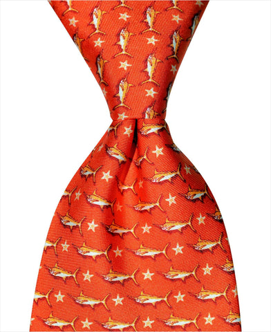 Marlin Tie - Orange - Pelican Coast Clothing