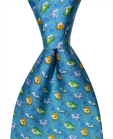 Multi Fish Tie - Turquoise - Pelican Coast Clothing
