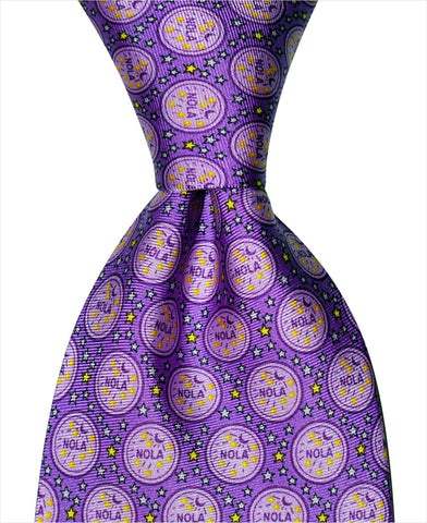 NOLA Water Meter Tie - Purple - Pelican Coast Clothing