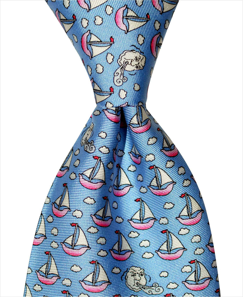 Sailboat Tie - Blue - Pelican Coast Clothing