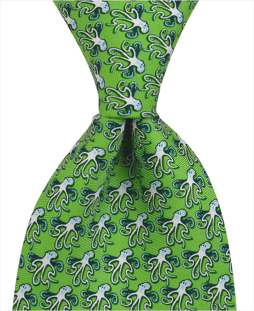 Octopus Tie - Green - Pelican Coast Clothing