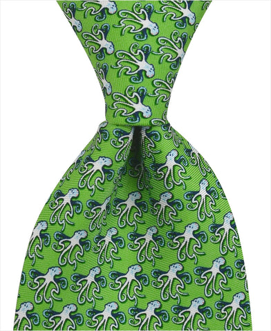 Octopus Tie - Green - Pelican Coast Clothing