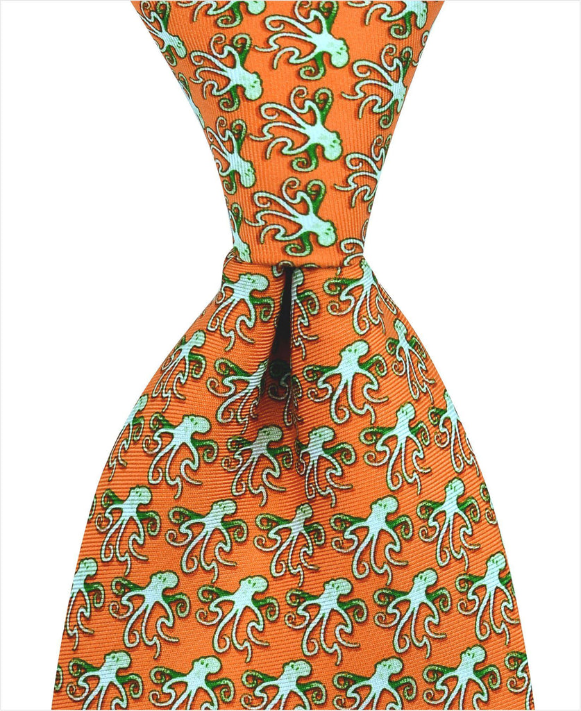 Octopus Tie - Orange - Pelican Coast Clothing