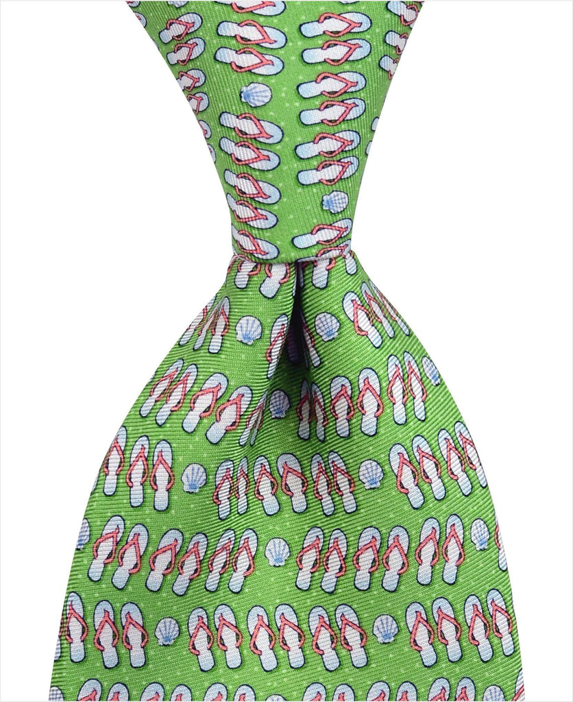 Flip Flops Tie - Green - Pelican Coast Clothing