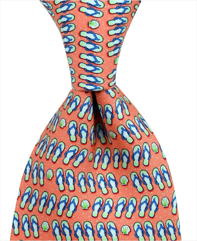 Flip Flops Tie - Orange - Pelican Coast Clothing