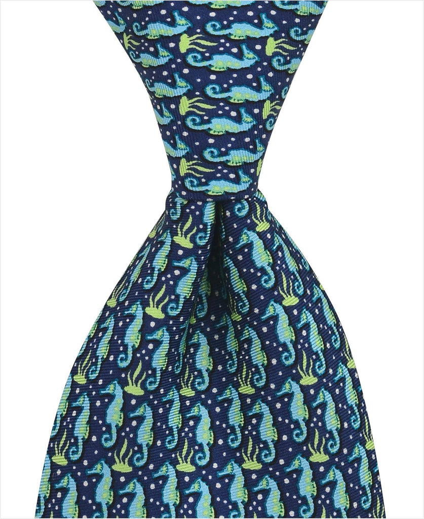Seahorse Tie - Navy - Pelican Coast Clothing