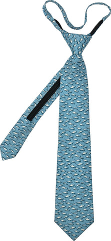 Shark Zip Tie - Blue - Pelican Coast Clothing