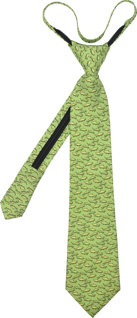Shark Zip Tie - Green - Pelican Coast Clothing