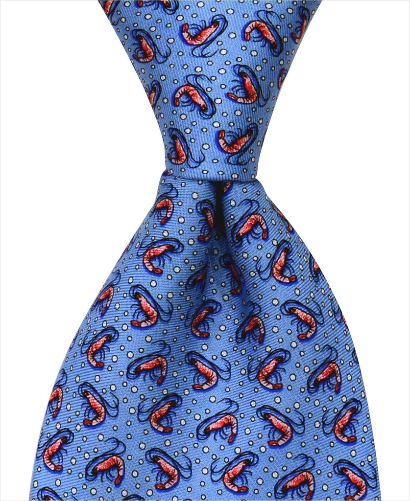 Shrimp Tie - Blue - Pelican Coast Clothing
